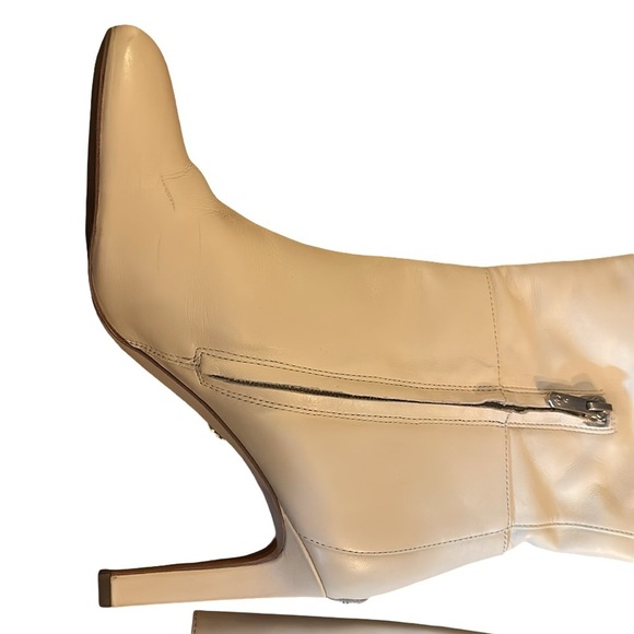Sam Edelman Shauna Knee High Ivory Leather Boot Size 8.5 - Picture 9 of 13